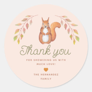 Watercolor Symmetric Fall Theme Baby Shower  Classic Round Sticker