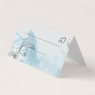Watercolor Table Number and Name Place Cards
