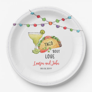 Watercolor Tacos and Margarita Bridal shower Paper Plate