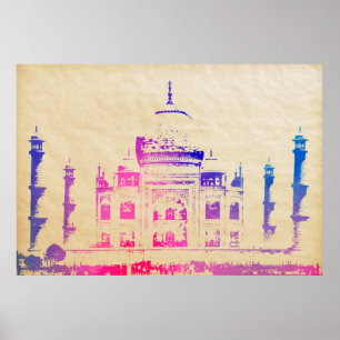WATERCOLOR TAJ MAHAL POSTER