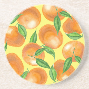 Watercolor tangerines coaster