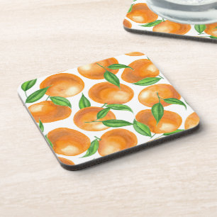 Watercolor tangerines coaster