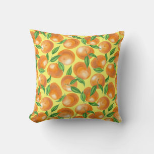 Watercolor tangerines cushion