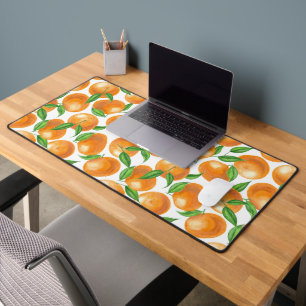 Watercolor tangerines desk mat