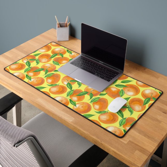 Watercolor tangerines desk mat (Office 2)
