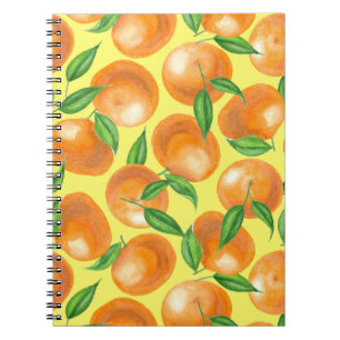 Watercolor tangerines notebook