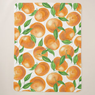 Watercolor tangerines sherpa blanket