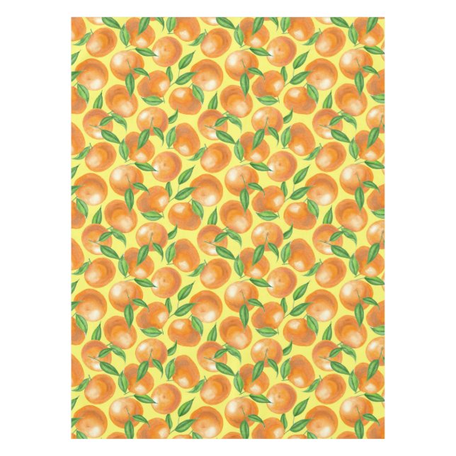 Watercolor tangerines tablecloth (Front)