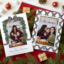 Watercolor Tartan Plaid Bow Garland Swag Photo