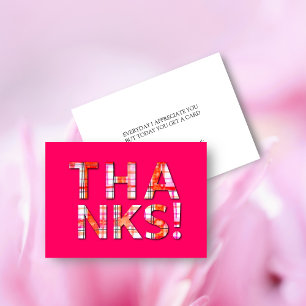 Watercolor Tartan Plaid Pinks  Pattern Thank you Card