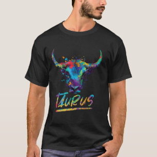 Watercolor Taurus Symbol Zodiac Sign Astrology Hor T-Shirt