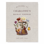 Watercolor Tea Party Bridal Shower Welcome Sign