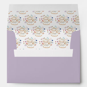 Watercolor Tea Party Lavender Envelope