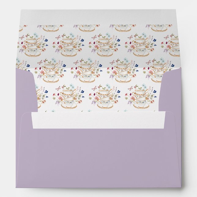 Watercolor Tea Party Lavender Envelope (Watercolor Tea Party Lavender Envelope by Painted Paperie
)