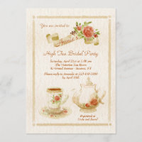 Watercolor Tea Time Invitation