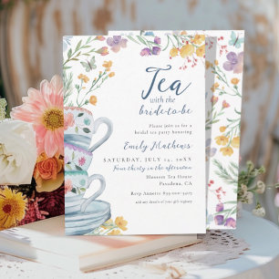 Watercolor Tea with the Bride-to-be Wildflower Invitation