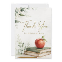 Watercolor Teacher Appreciation Thank You Card