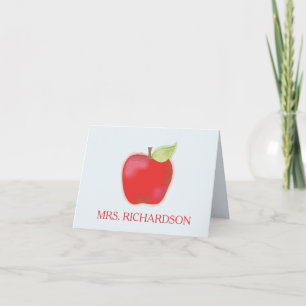 Watercolor Teacher Whimsical Apple Appreciation Card