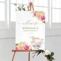 Watercolor Teacup Garden Floral Bridal Luncheon