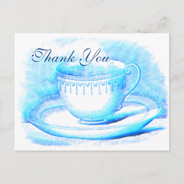 Watercolor Teacup Thank You Cards (Front)