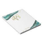 Watercolor Teal and Gold Geode Notes