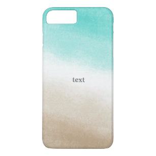 Watercolor Teal & Tan Elegant Beach Tropical Case-Mate iPhone Case