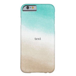 Watercolor Teal & Tan Elegant Beach Tropical Barely There iPhone 6 Case