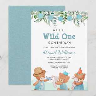 Watercolor Teddy Bear Baby Shower Invitation