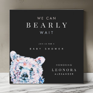 Watercolor Teddy Bear Baby Shower Invitation