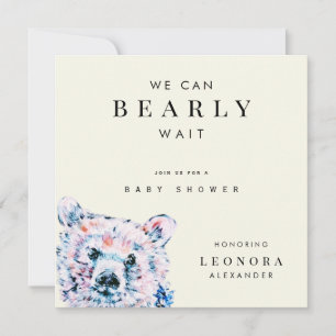 Watercolor Teddy Bear Baby Shower Invitation