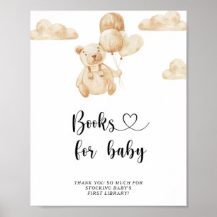Watercolor Teddy Bear , books for baby poster