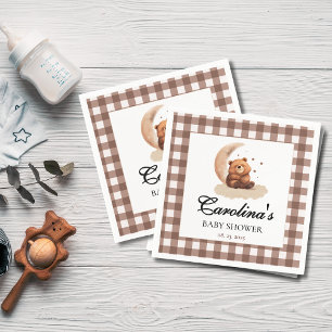 Watercolor Teddy bear gender neutral baby shower Napkin