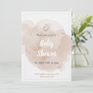 Watercolor Teddy Bear Hot Air Balloon Baby Shower Invitation