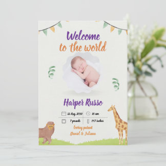 Watercolor Teddy Bear Hot Air Balloon Baby Shower Invitation