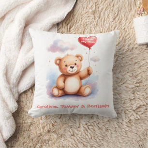 Watercolor Teddy Bear Mum Cushion