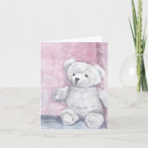 Watercolor Teddy Bear Note Cards, Blank Interior Card
