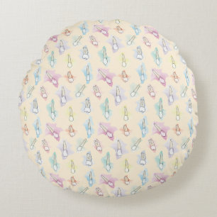 Watercolor Teeth Round Cushion