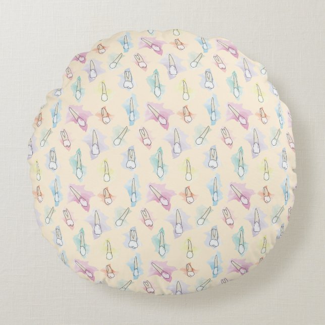 Watercolor Teeth Round Cushion (Front)