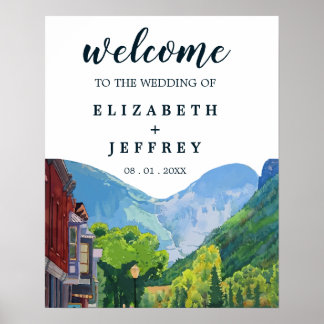 Watercolor Telluride Destination Wedding Welcome Poster