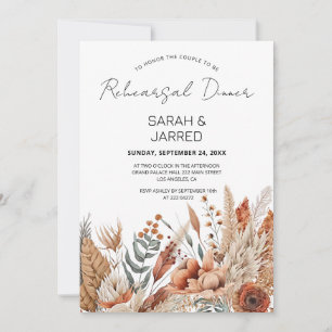Watercolor Terracotta Flowers Rehearsal Invitation