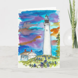 Watercolor Texas Lighthouse Note Card