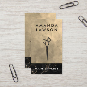 Watercolor Texture   Black Ink   Scissors Business Card