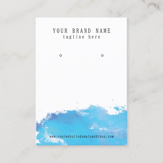 Watercolor Texture Earring Display Business Card (Front)