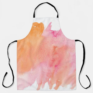 Watercolor texture pink orange apron