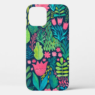 Watercolor texture with flowers and plants. Floral iPhone 12 Case