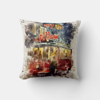 Watercolor Textured Monogrammed Pillow