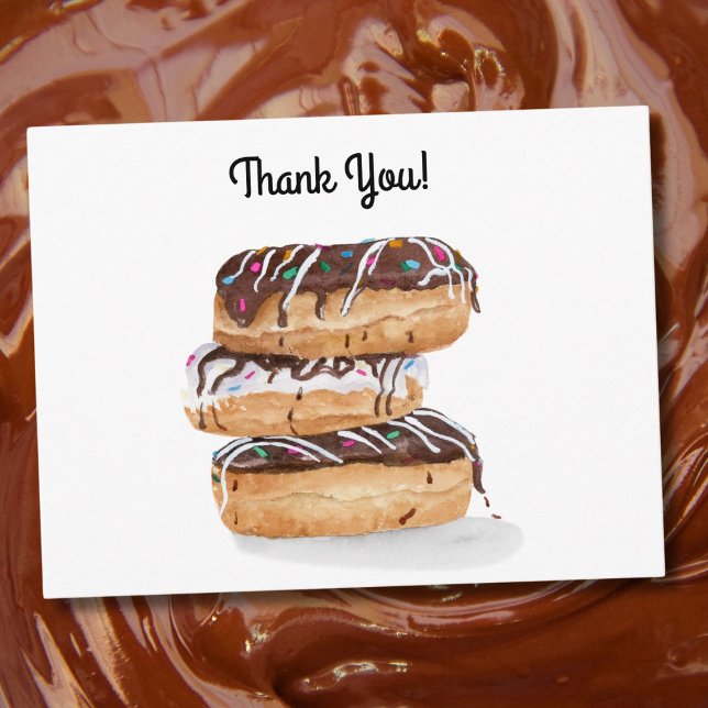 Watercolor Thank You Doughnuts Postcard (Creator Uploaded)