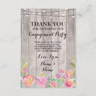 Watercolor Thank You Engagement Wedding Flowers Invitation