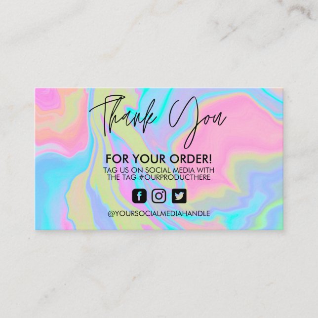 Watercolor Thank You Paint Splatter Business Card (Front)