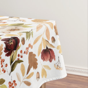 Watercolor Thanksgiving Floral Tablecloth